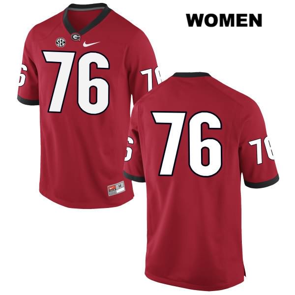 Georgia Bulldogs Women's Carson Hall #76 NCAA No Name Authentic Red Nike Stitched College Football Jersey VBI4356FY